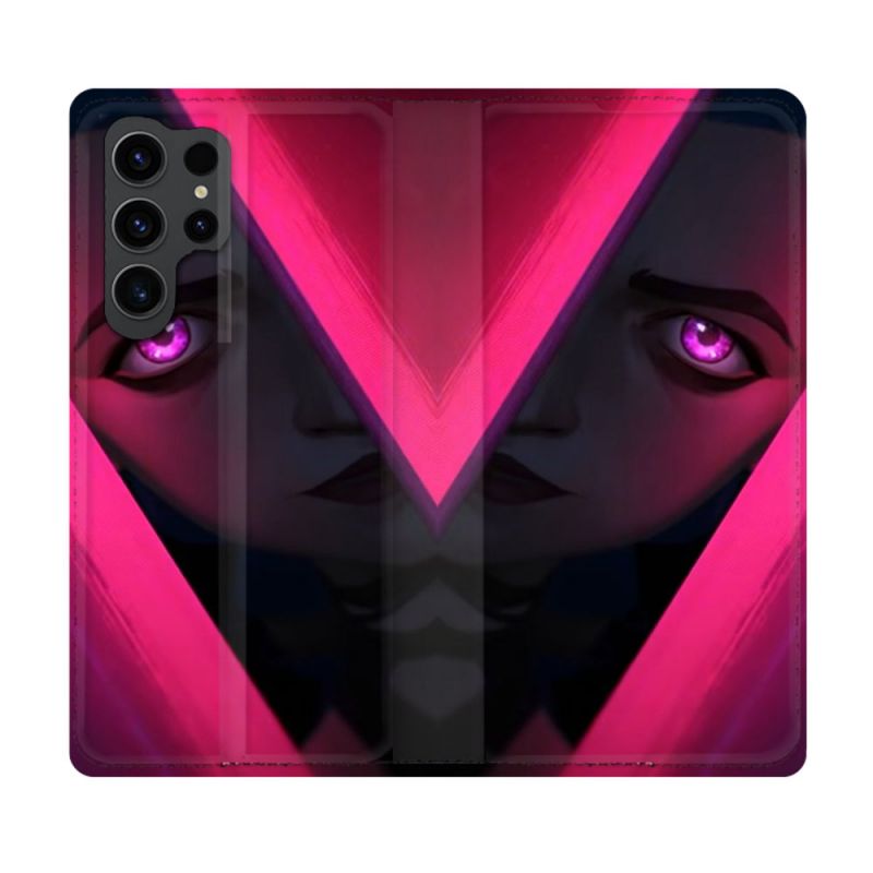 Housse Cuir Portefeuille Pour Samsung Galaxy S23 Ultra Arcane Jynx Rose
