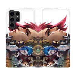 Housse Cuir Portefeuille Pour Samsung Galaxy S23 Ultra Arcane Jynx Sœur
