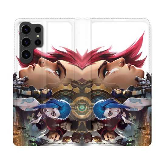 Housse Cuir Portefeuille Pour Samsung Galaxy S23 Ultra Arcane Jynx Sœur