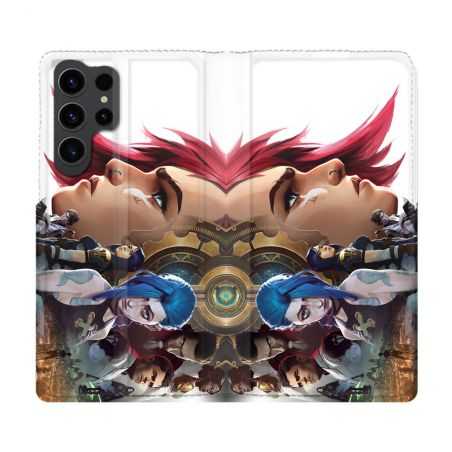 Housse Cuir Portefeuille Pour Samsung Galaxy S23 Ultra Arcane Jynx Sœur