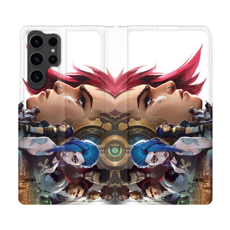 Housse Cuir Portefeuille Pour Samsung Galaxy S23 Ultra Arcane Jynx Sœur