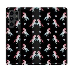 Housse Cuir Portefeuille Pour Samsung Galaxy S23 Ultra Fantastique Licorne Pattern