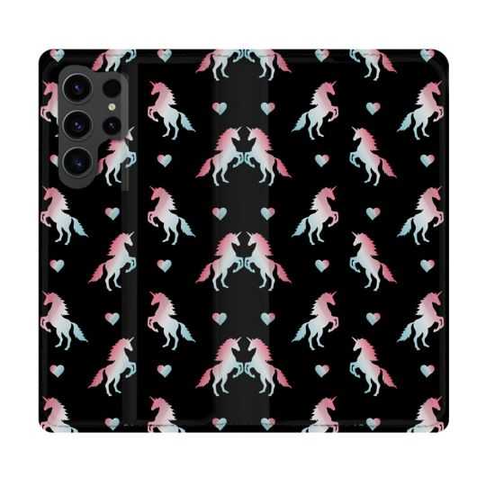 Housse Cuir Portefeuille Pour Samsung Galaxy S23 Ultra Fantastique Licorne Pattern