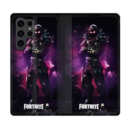 Housse Cuir Portefeuille Pour Samsung Galaxy S23 Ultra Fortnite Raven