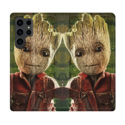 Housse Cuir Portefeuille Pour Samsung Galaxy S23 Ultra Groot Vert