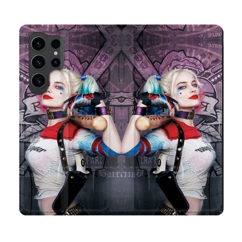 Housse Cuir Portefeuille Pour Samsung Galaxy S23 Ultra Harley Quinn Batte