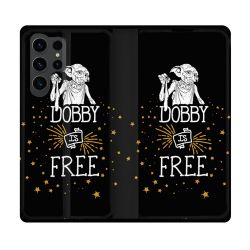 Housse Cuir Portefeuille Pour Samsung Galaxy S23 Ultra Harry Potter Dobby Free Noir