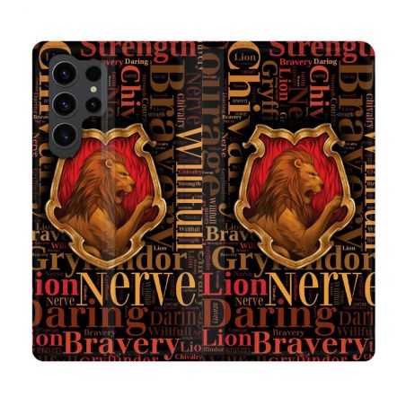 Housse Cuir Portefeuille Pour Samsung Galaxy S23 Ultra Harry Potter Griffondor