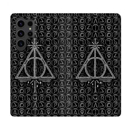 Housse Cuir Portefeuille Pour Samsung Galaxy S23 Ultra Harry Potter Hollows Triangle Noir