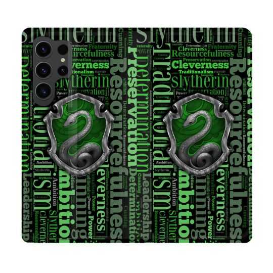 Housse Cuir Portefeuille Pour Samsung Galaxy S23 Ultra Harry Potter Serpentar