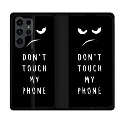 Housse Cuir Portefeuille Pour Samsung Galaxy S23 Ultra Humour Don't Touch