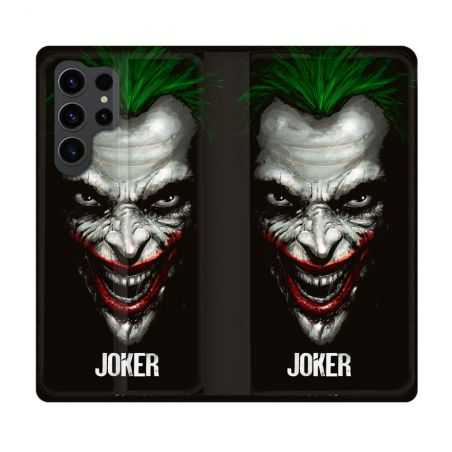 Housse Cuir Portefeuille Pour Samsung Galaxy S23 Ultra Joker Noir