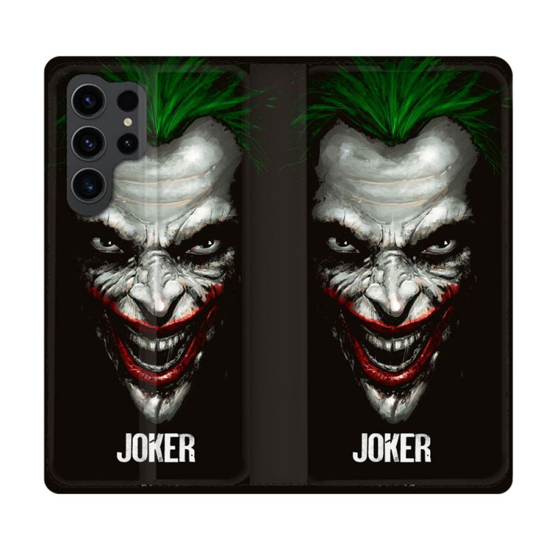 Housse Cuir Portefeuille Pour Samsung Galaxy S23 Ultra Joker Noir