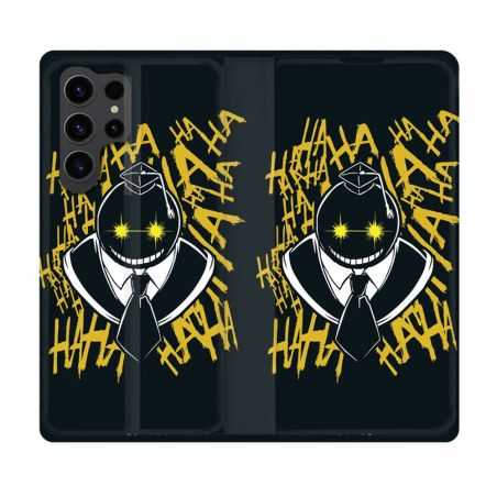 Housse Cuir Portefeuille Pour Samsung Galaxy S23 Ultra Manga Assassination Classroom Kuro Noir