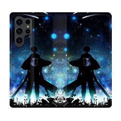 Housse Cuir Portefeuille Pour Samsung Galaxy S23 Ultra Manga Attaque Titans Levi