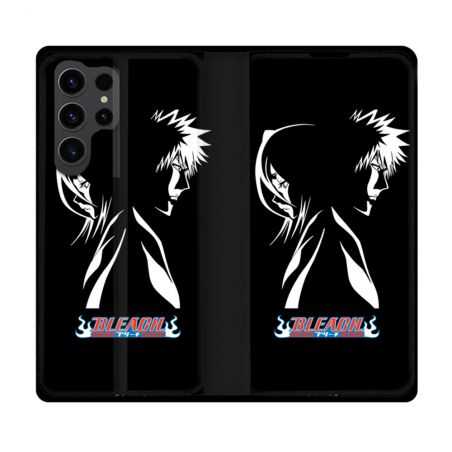 Housse Cuir Portefeuille Pour Samsung Galaxy S23 Ultra Manga Bleach Duo