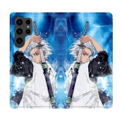 Housse Cuir Portefeuille Pour Samsung Galaxy S23 Ultra Manga Bleach Hitsugaya