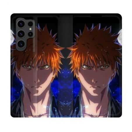 Housse Cuir Portefeuille Pour Samsung Galaxy S23 Ultra Manga Bleach Ichigo