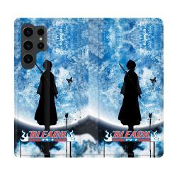 Housse Cuir Portefeuille Pour Samsung Galaxy S23 Ultra Manga Bleach Lune