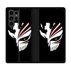 Housse Cuir Portefeuille Pour Samsung Galaxy S23 Ultra Manga Bleach Masque
