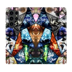 Housse Cuir Portefeuille Pour Samsung Galaxy S23 Ultra Manga Bleach Pele Mele