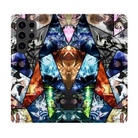 Housse Cuir Portefeuille Pour Samsung Galaxy S23 Ultra Manga Bleach Pele Mele