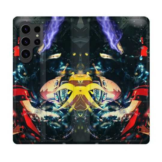 Housse Cuir Portefeuille Pour Samsung Galaxy S23 Ultra Manga Boruto Eclair