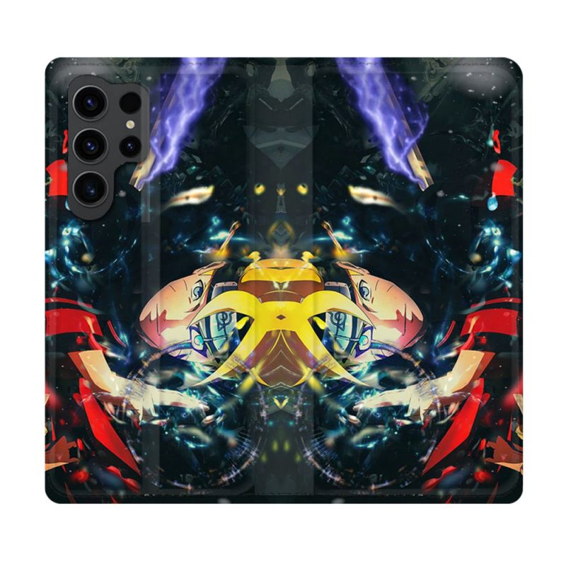 Housse Cuir Portefeuille Pour Samsung Galaxy S23 Ultra Manga Boruto Eclair