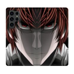 Housse Cuir Portefeuille Pour Samsung Galaxy S23 Ultra Manga Death Note Kira