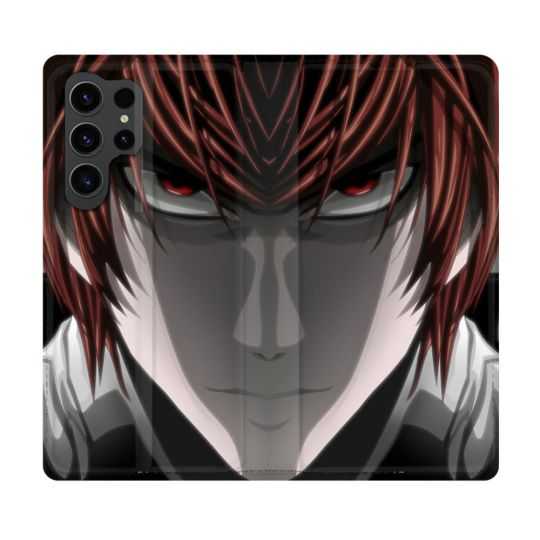 Housse Cuir Portefeuille Pour Samsung Galaxy S23 Ultra Manga Death Note Kira