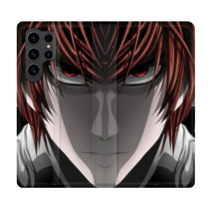 Housse Cuir Portefeuille Pour Samsung Galaxy S23 Ultra Manga Death Note Kira