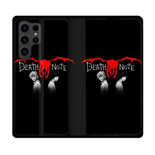 Housse Cuir Portefeuille Pour Samsung Galaxy S23 Ultra Manga Death Note Noir