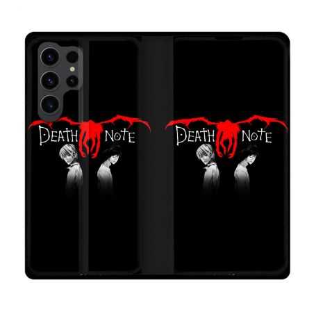 Housse Cuir Portefeuille Pour Samsung Galaxy S23 Ultra Manga Death Note Noir