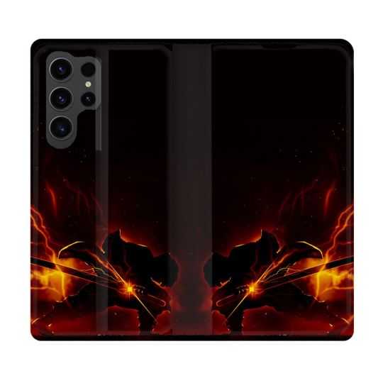 Housse Cuir Portefeuille Pour Samsung Galaxy S23 Ultra Manga Demon Slayer Electric