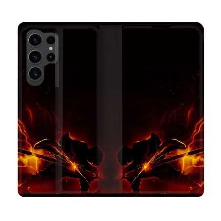 Housse Cuir Portefeuille Pour Samsung Galaxy S23 Ultra Manga Demon Slayer Electric