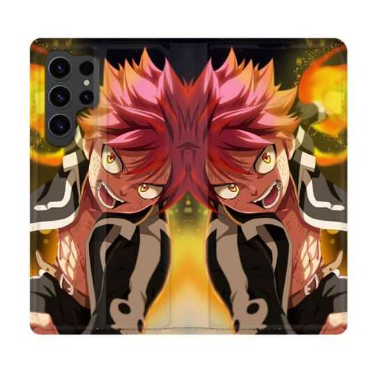 Housse Cuir Portefeuille Pour Samsung Galaxy S23 Ultra Manga Fairy Tail Natsu