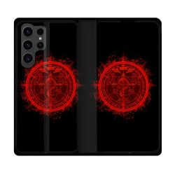 Housse Cuir Portefeuille Pour Samsung Galaxy S23 Ultra Manga Fullmetal Alchemist Logo