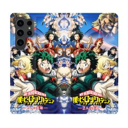 Housse Cuir Portefeuille Pour Samsung Galaxy S23 Ultra Manga My Hero Academia Affiche