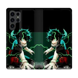 Housse Cuir Portefeuille Pour Samsung Galaxy S23 Ultra Manga My Hero Academia Deku