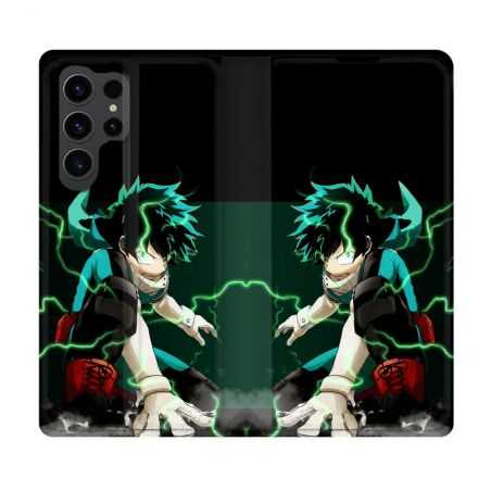Housse Cuir Portefeuille Pour Samsung Galaxy S23 Ultra Manga My Hero Academia Deku