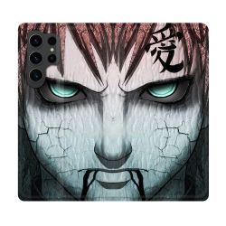 Housse Cuir Portefeuille Pour Samsung Galaxy S23 Ultra Manga Naruto Gaara