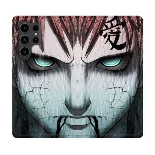 Housse Cuir Portefeuille Pour Samsung Galaxy S23 Ultra Manga Naruto Gaara