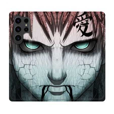 Housse Cuir Portefeuille Pour Samsung Galaxy S23 Ultra Manga Naruto Gaara