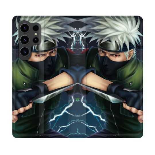 Housse Cuir Portefeuille Pour Samsung Galaxy S23 Ultra Manga Naruto Kakashi