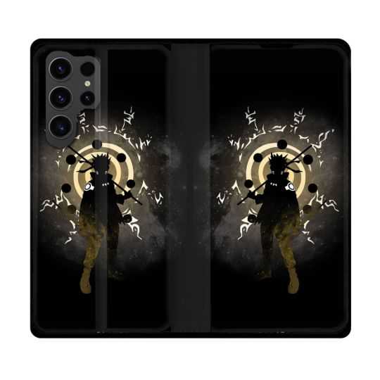 Housse Cuir Portefeuille Pour Samsung Galaxy S23 Ultra Manga Naruto Sage
