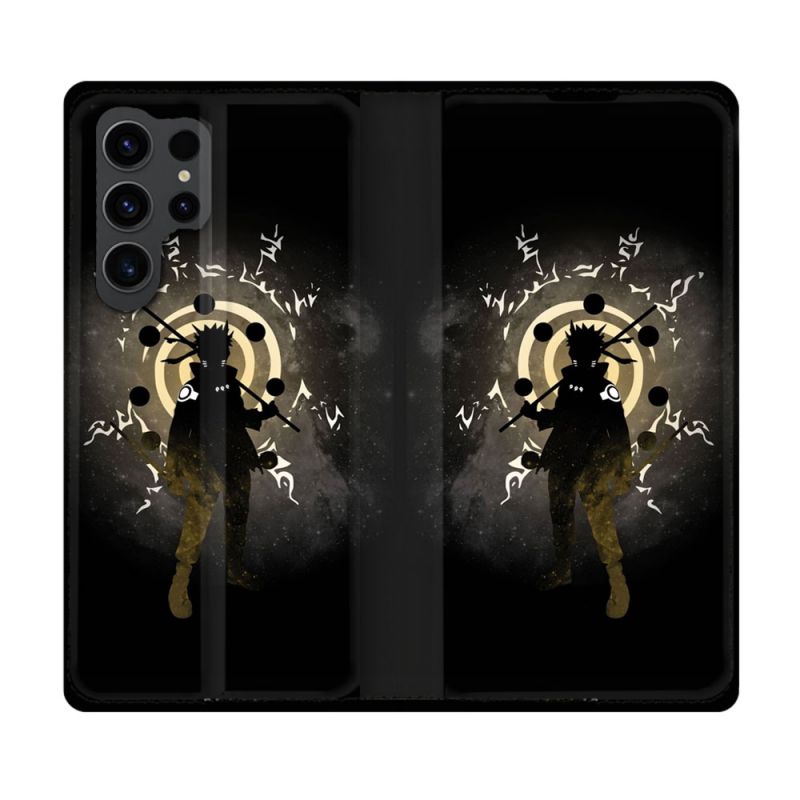 Housse Cuir Portefeuille Pour Samsung Galaxy S23 Ultra Manga Naruto Sage