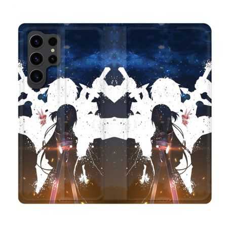 Housse Cuir Portefeuille Pour Samsung Galaxy S23 Ultra Manga SAO sword Art Online Asuna