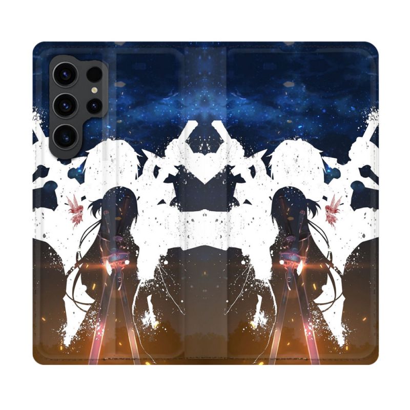 Housse Cuir Portefeuille Pour Samsung Galaxy S23 Ultra Manga SAO sword Art Online Asuna