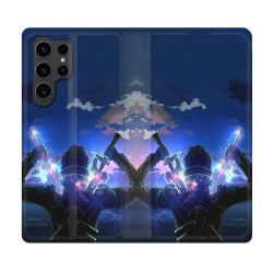 Housse Cuir Portefeuille Pour Samsung Galaxy S23 Ultra Manga SAO sword Art Online Epee
