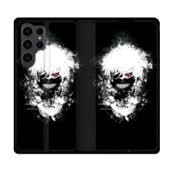 Housse Cuir Portefeuille Pour Samsung Galaxy S23 Ultra Manga Tokyo Ghoul Kaneki Tag